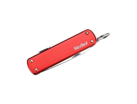 NEXTOOL Herramientas multifuncionales 4 en 1 Cuchilla plegable Cuchillo Tijeras Destornillador Lima de uñas rojo