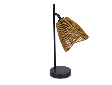 Lampara de sobremesa de 46cm con tulipa de cuerda en forma de cilindro natur PRESUME DE CASA