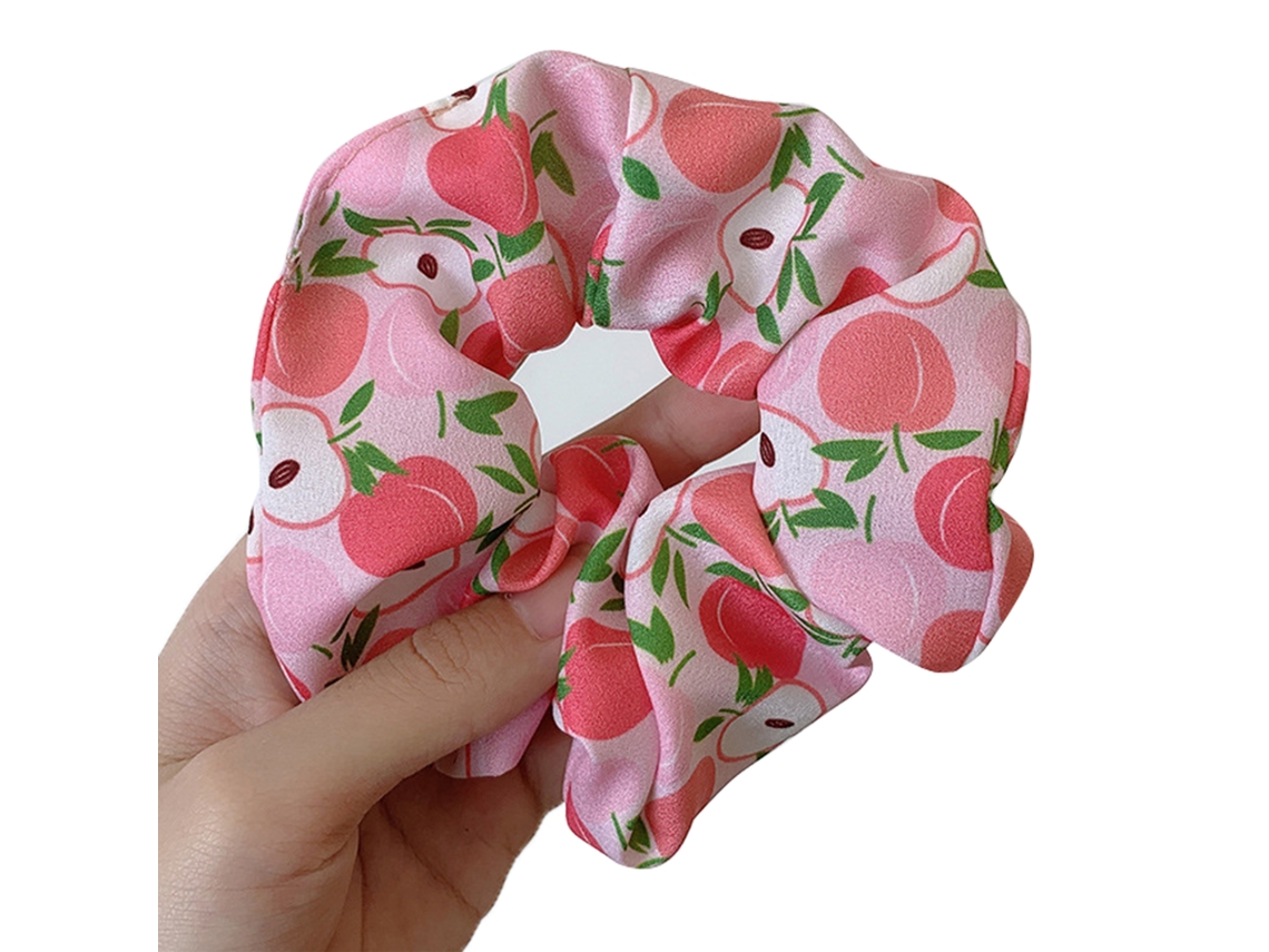 Gomas Elásticas Para El Pelo Scrunchies Suaves Con Patrones De Frutas, Accesorios De Pelo Grandes Para Niñas