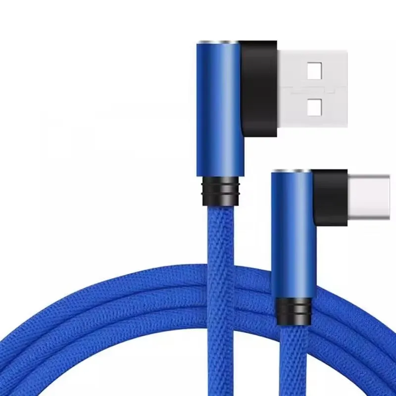 Cable De Datos Usb Tipo C (azul, 1,5 M) Con Curvatura De 90°, Compatible Con Dispositivos Xiaomi Y Otros Dispositivos Usb-c.