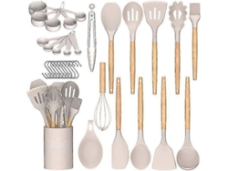 Juego de utensilios de cocina de 33 piezas de silicona antiadherente, universal, térmico, Nostalgia88