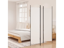 Biombo Divisor De 3 Paneles De Tela Blanco 150x200 Cm