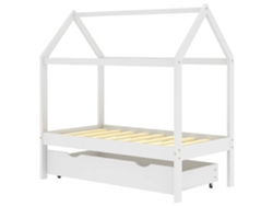 Cama infantil MAISON EXCLUSIVE con cajón de pino macizo blanco (70x140 cm)