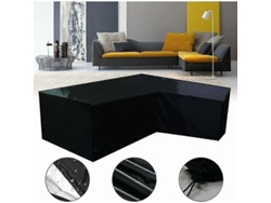Omni-fundas Impermeables Y Antiviento Para Sofá De Esquina De Ratán 270x270x90cm Tela Oxford 210d Con Tira Impermeable