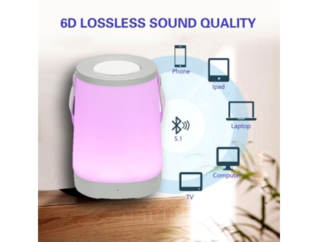 Altavoz Bluetooth Color de luz nocturna portátil multifuncional de 3W 4.2V compatible con la función de radio gris