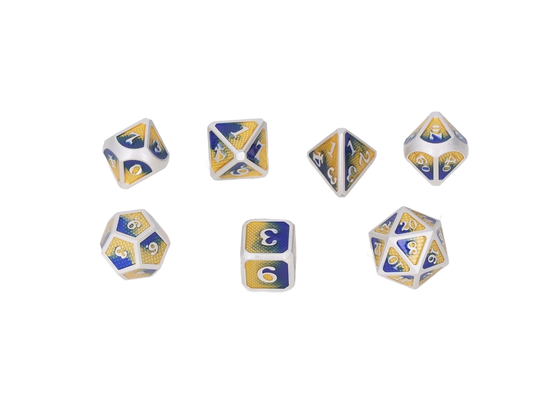Juego De 7 Dados Poliédricos De Metal De Aleación Con Diferentes Formas Para Juegos De Mesa.