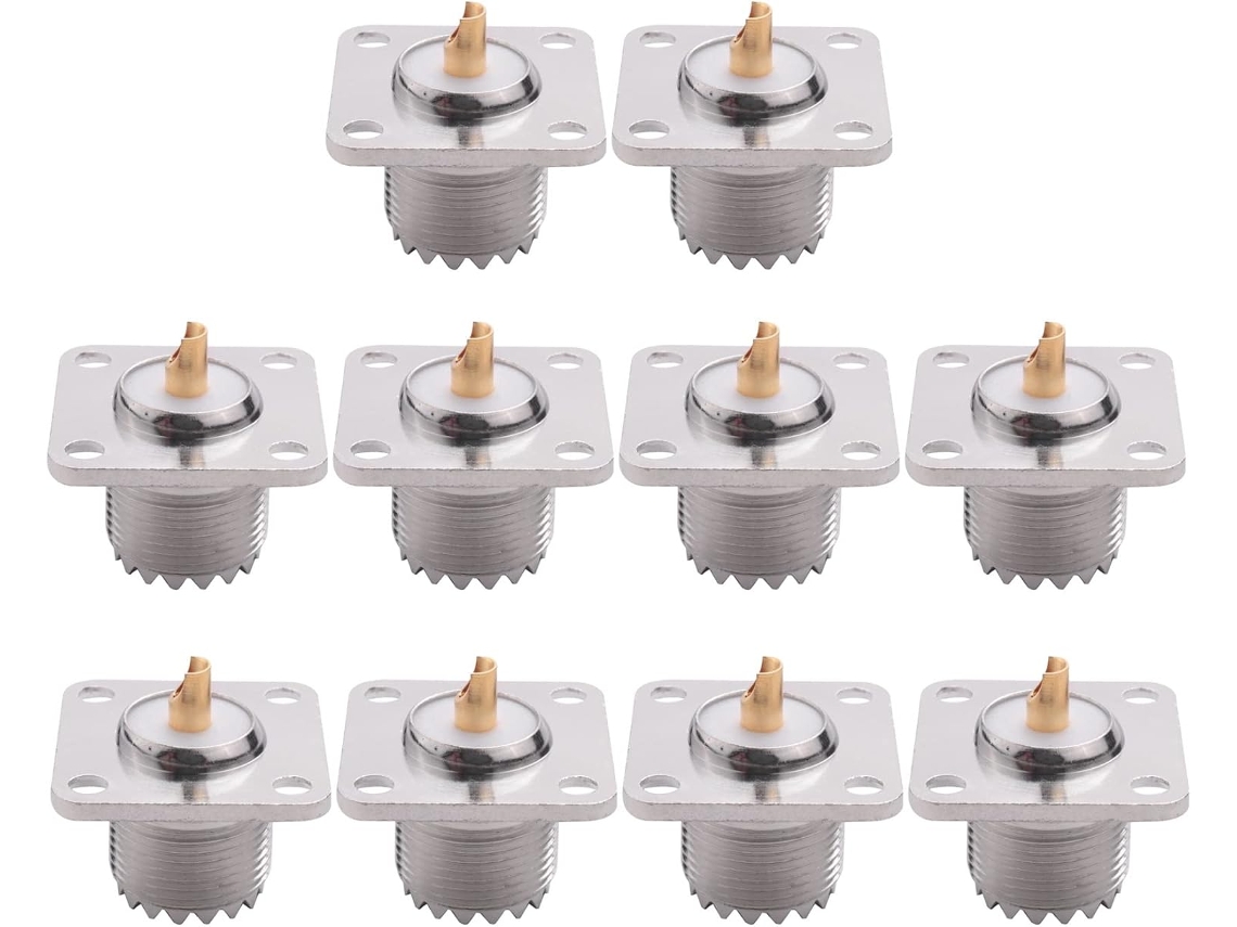 10 Conectores De Copa De Soldadura Cuadrados Uhf So-239 Para Radio