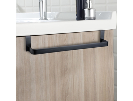 Toallero de mueble lateral sin taladros 29 cm negro