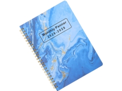 Agenda azul, calendario, planificador de tareas, organizador portátil.