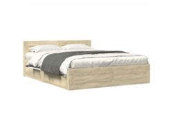 Maison Exclusive - Cama Con Cabecero Madera De Ingeniería Roble Sonoma 160x200 Cm