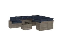 Maison Exclusive - Conjunto De Sofá De Jardín De 10 Piezas Con Cojines, Poliratán Gris