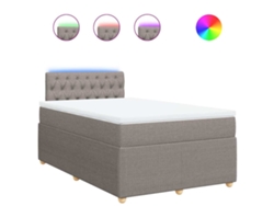 Maison Exclusive - Cama Box Spring Con Colchón Tela Gris Taupe 120x190 Cm