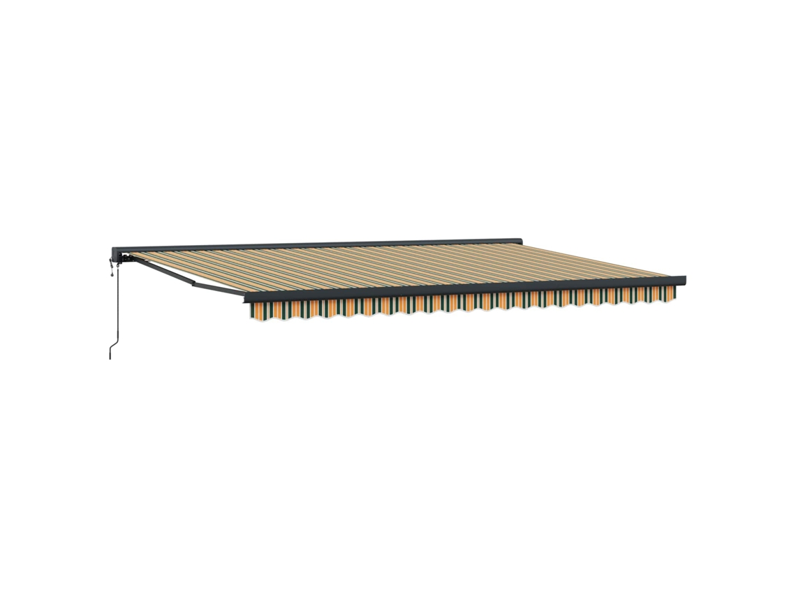 Maison Exclusive - Toldo Retráctil Verde Y Amarillo 500 X 300 X 165 Cm