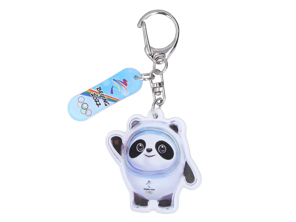 Llavero Walshlxq de los Juegos Olímpicos de Invierno 2022 con diseño de panda, impresión a doble cara, figura adorable, llaveros
