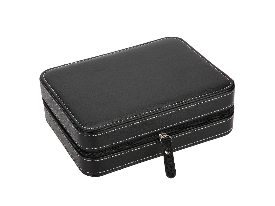 Estuche de viaje portátil para relojes con 4 compartimentos. Organizador para coleccionistas.