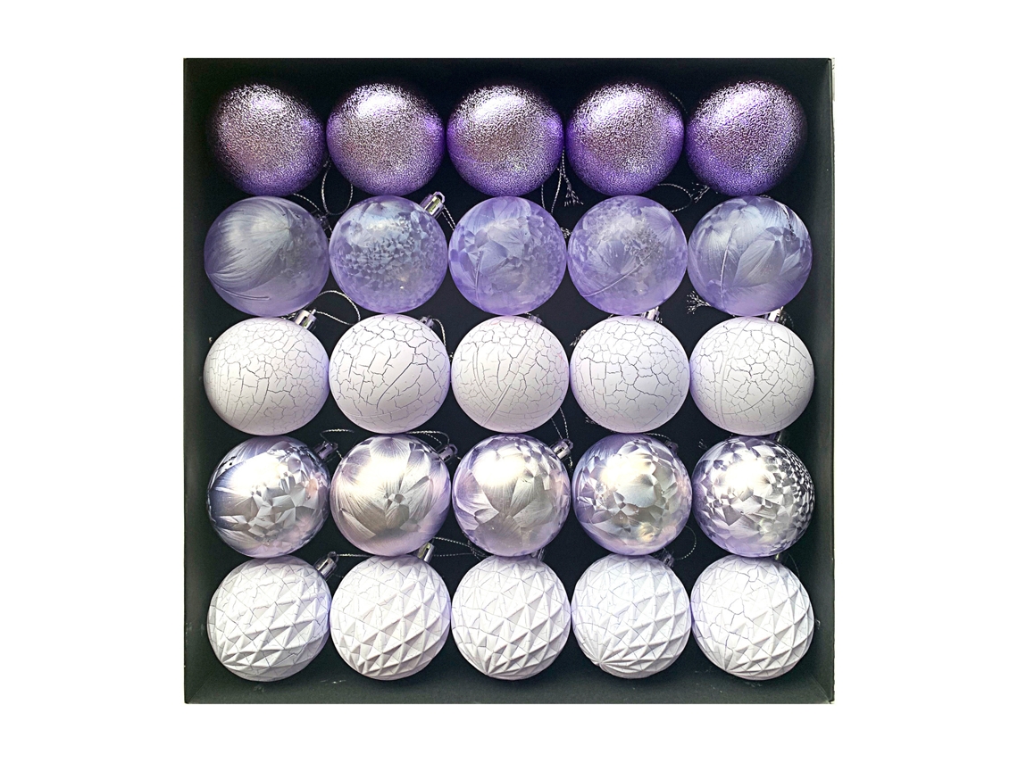 Adornos Navideños, Bolas Navideñas de 6cm, Yuysan, 25 Unidades, Moradas