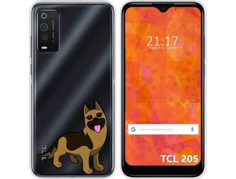 Carcasa TCL 205 TUMUNDOSMARTPHONE Dibujos Transparente Perros 03 Multicolor