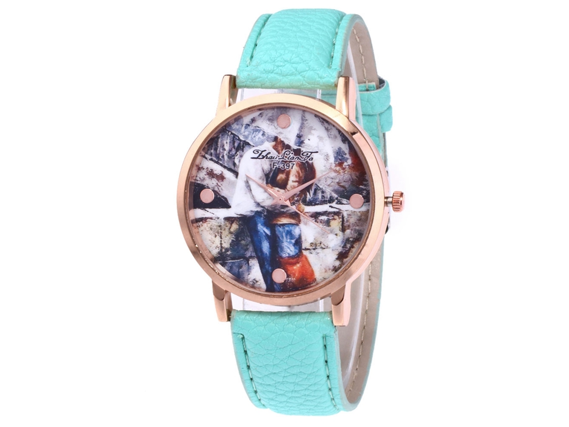 Reloj De Pulsera De Cuarzo Para Mujer Hombre Estudiante Zhoulianfa F-397a Verde