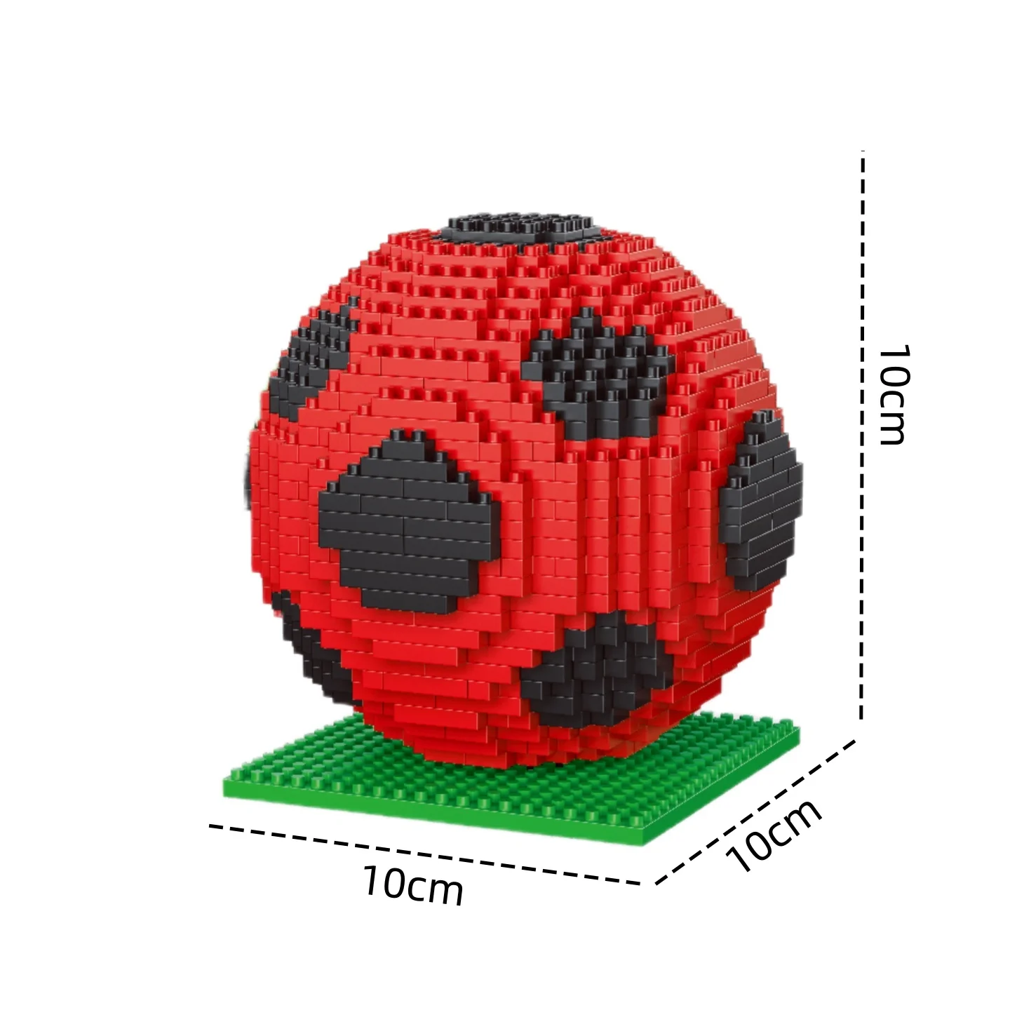 Juguete De Bloques De Construcción En Miniatura (balón De Fútbol Rojo): Decoración Exquisita