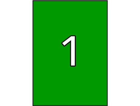 Etiquetas Adhesivas Permanentes en A4 20 Hojas APLI (Verde - 210 X 297 mm)