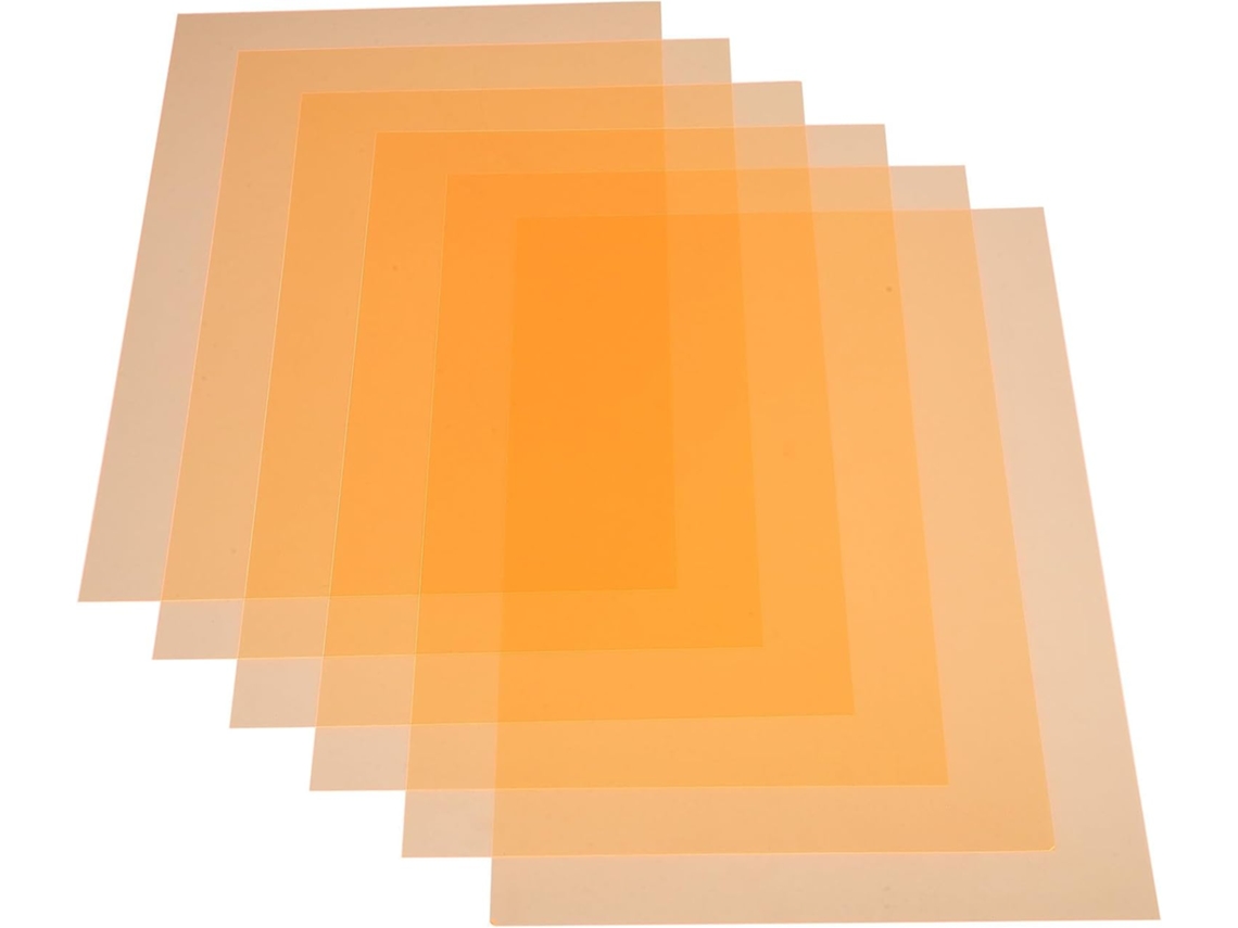 Juego De 6 Láminas De Pvc Transparentes De Color Naranja, Filtros De Color Para Iluminación.