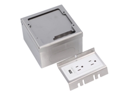 Omni-enchufe De Piso Empotrado Con 2 Tomacorrientes Y Puerto Usb Panel De Acero Inoxidable Plata Para Hogar Hotel Oficina