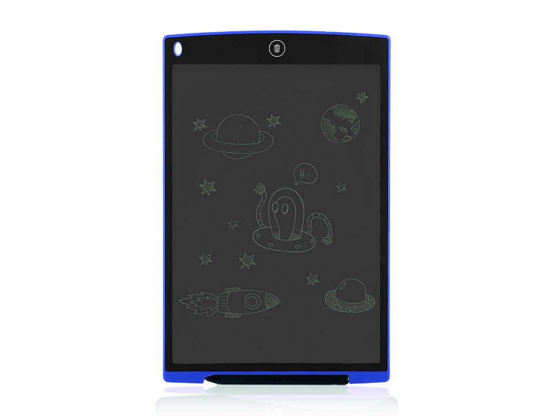 Tableta de dibujo y escritura LCD portátil de 12 pulgadas, 18 x 0,6 x 28 cm, color azul claro