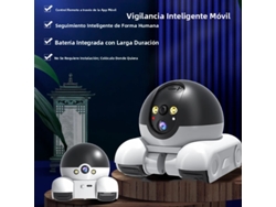 Cámara De Seguridad Para Interiores De 2 Mp, Lentes Duales, Batería Recargable De 5200 Mah, Aplicación