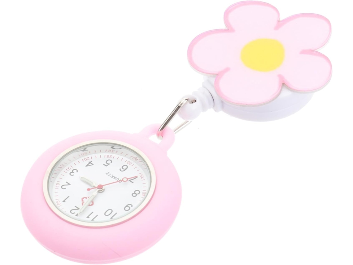 Reloj Bolsillo Enfermeras Fácil Lavar Estampado Dibujos Animados Material Sintético Ideal Médicos Rosa Clip