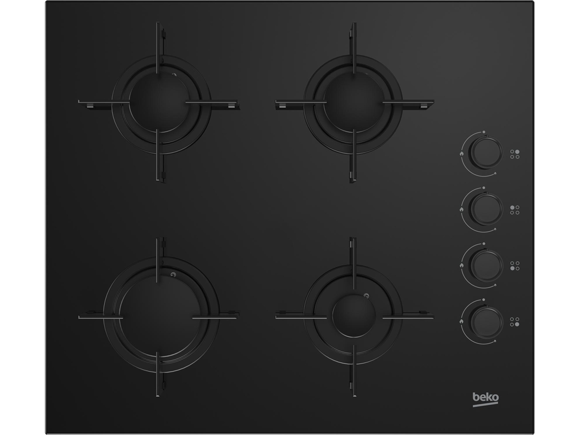 Placa de Gas BEKO HING 64120 SB (Gas butano-propano - 65 cm - Negro)