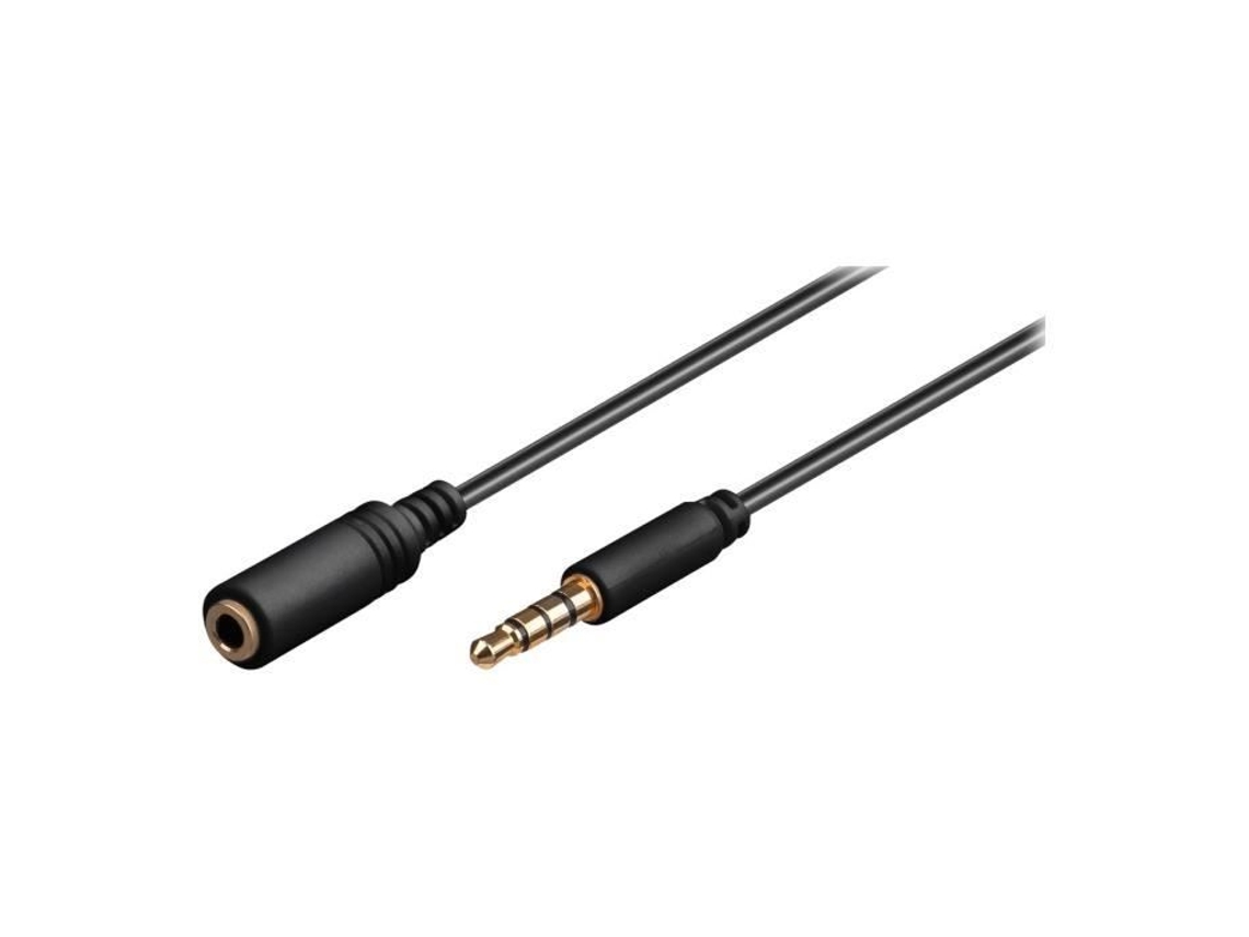 Auriculares Extensão Minitomada Polos GOOBAY Negro