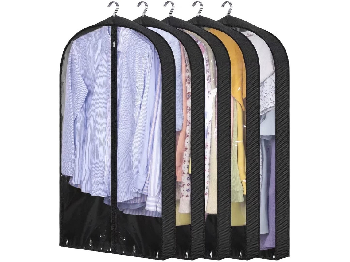 4 fundas lavables para ropa, bolsa de almacenamiento Digitallab resistente al polvo y a la humedad (negra/60 x 100 x 10 cm)