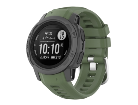 Correa de silicona para reloj inteligente Garmin Instinct 2S (verde oscuro)