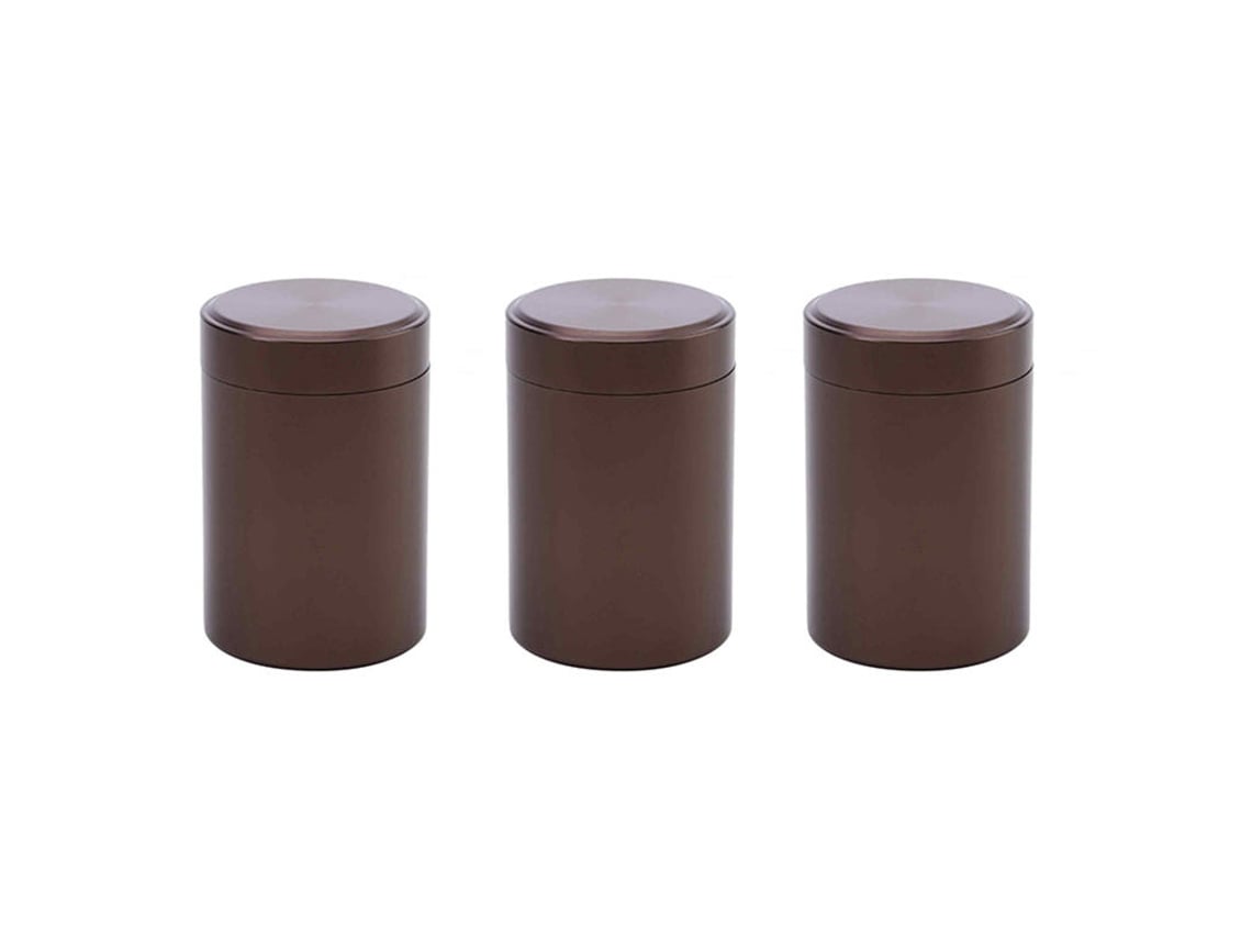 (3 Piezas Marrón) Mini Caja De Té De Metal, Pequeño Contenedor Portátil