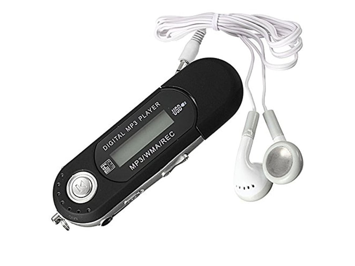 Caja De Almacenamiento Negra Para Cable De Auriculares Mp3 Con Ranura Para Tarjeta De Memoria.