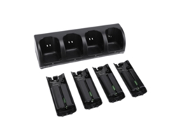 Estação De Carregamento Para Controle Wii Com 4 Baterias Recarregáveis 2800mah Dock Station Preto