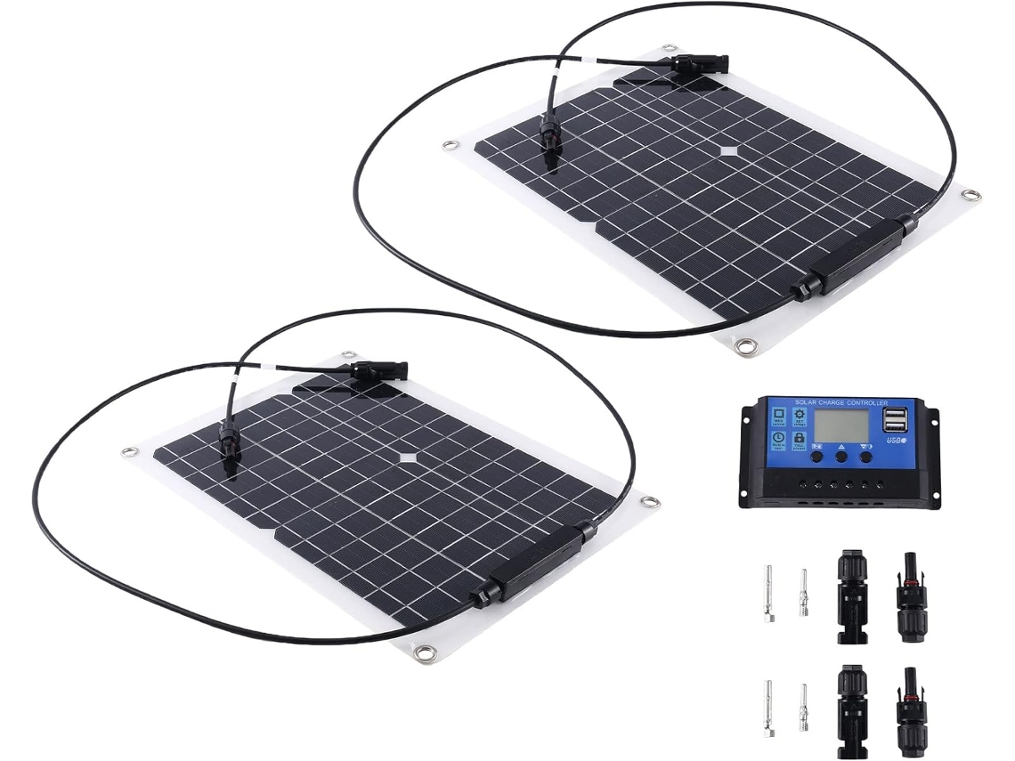 Banco De Células Solares Con Controlador Para Coche O Autocaravana