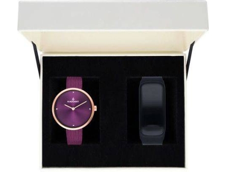 Conjunto Reloj + Reloj de Actividad RADIANT Mujer (Acero Inoxidable - Morado)