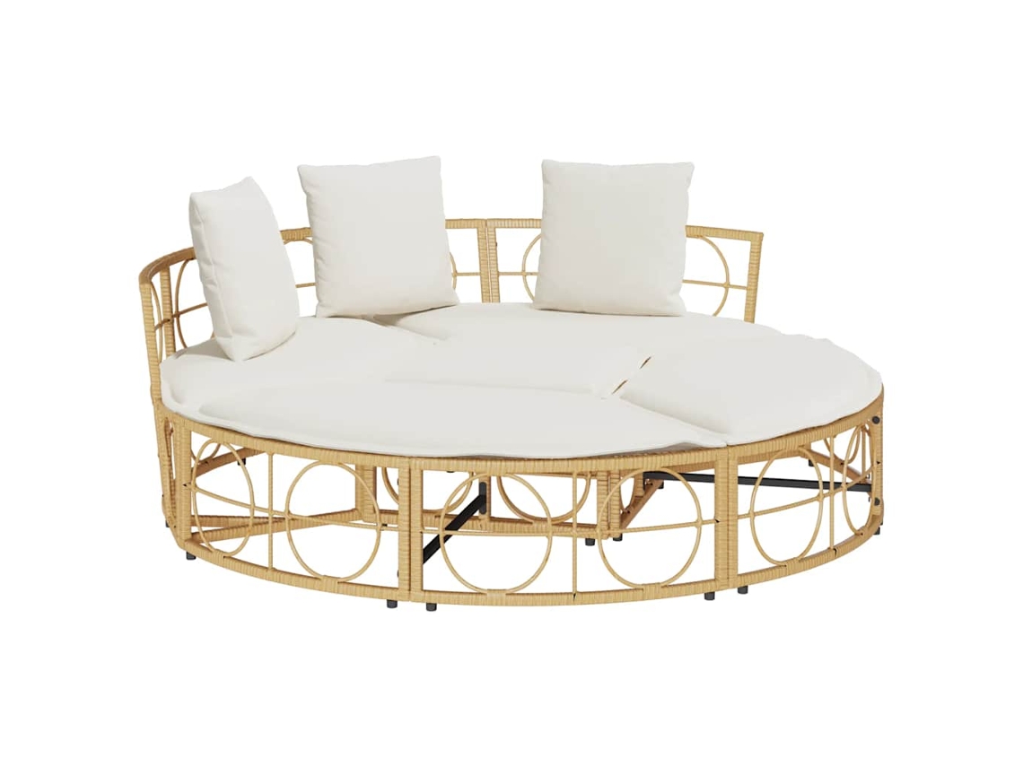 Cama de exterior sin toldo con patas de mimbre MAISON EXCLUSIVE