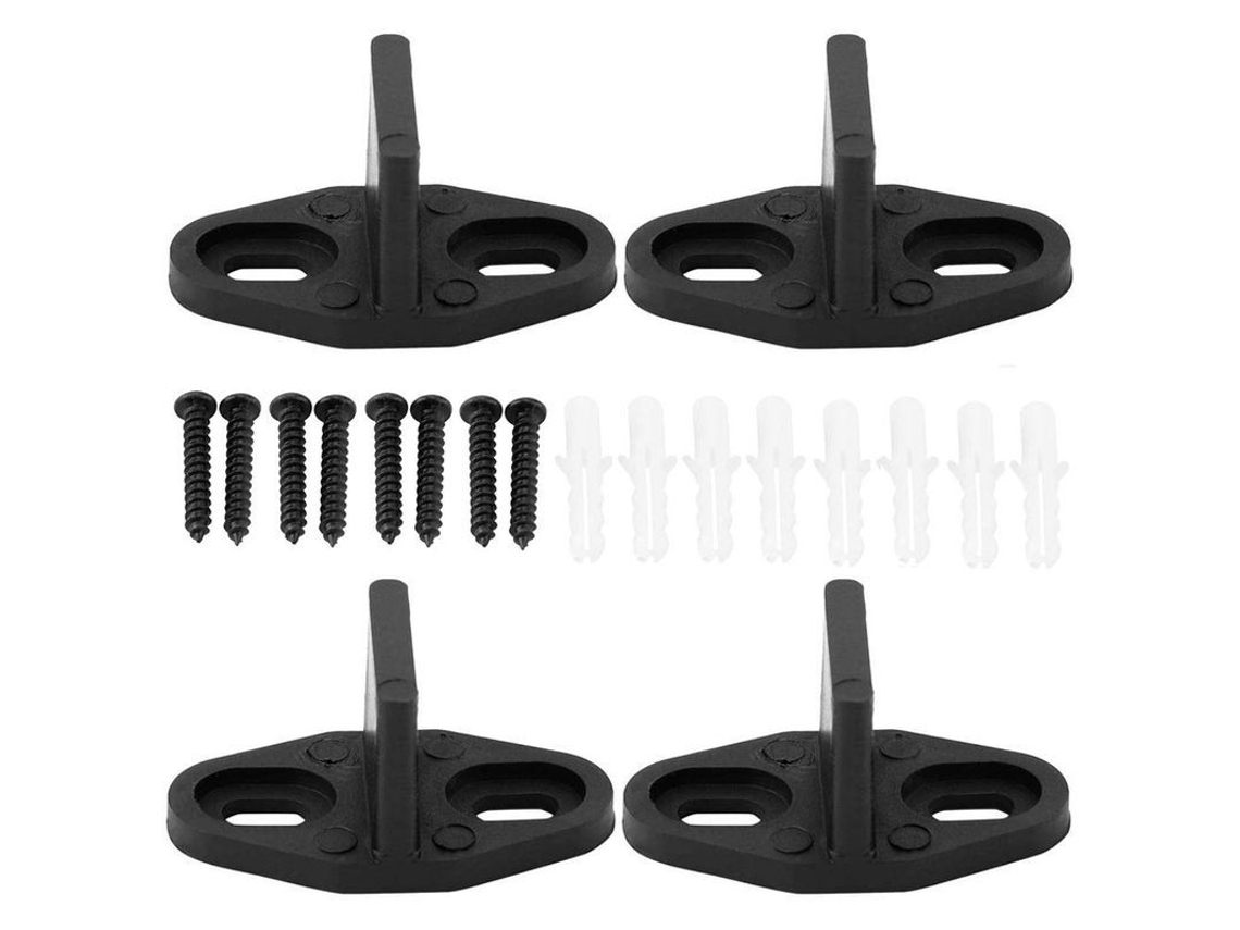 Guía De Suelo Ajustable Para Puertas Deslizantes Resistente Con Tornillos 4 Piezas Negro