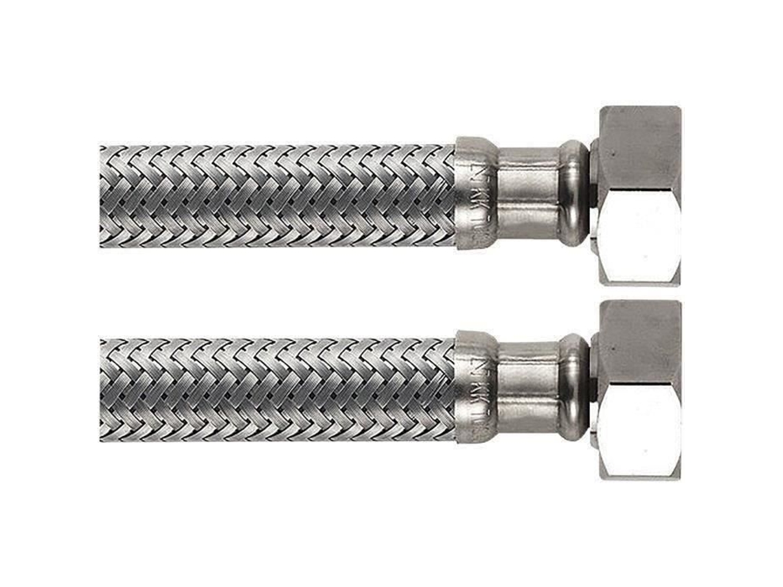 Manguera Hembra Doble Boutte 20x27 Corrugada Cromada 0,5 M
