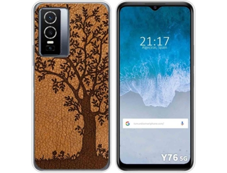Carcasa para Vivo Y76 5G TUMUNDOSMARTPHONE Dibujos Cuero 03 Multicolor