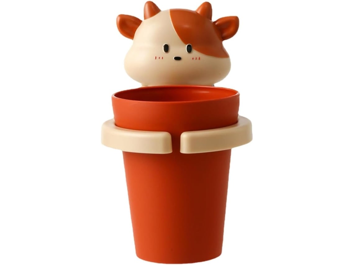 Vaso ligero con estampado de vaca para cepillos de dientes, bordes suaves, para uso en el baño y para niños, para uso en el hogar y para niños.