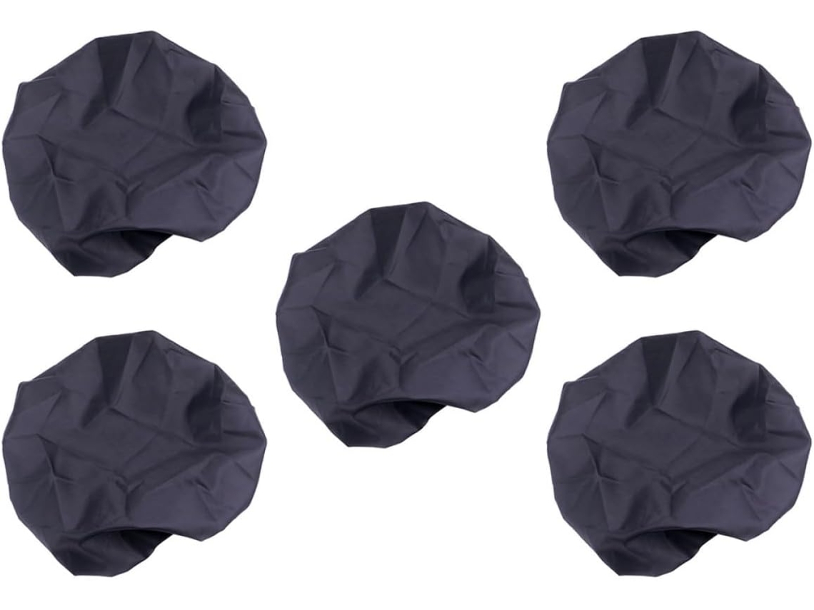 Juego de 5 fundas impermeables para sillín de bicicleta, de poliéster negro, para uso en exteriores.