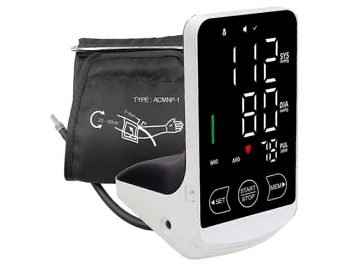 Tonómetro de voz portátil con LED para monitorizar la presión arterial en el brazo, para uso doméstico. Monitor digital de presión arterial con brazalete. GOKOCO