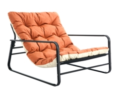 Chaise Longue de jardín Homemiyn (116,5 x 92 x 72,5 cm, acero naranja)