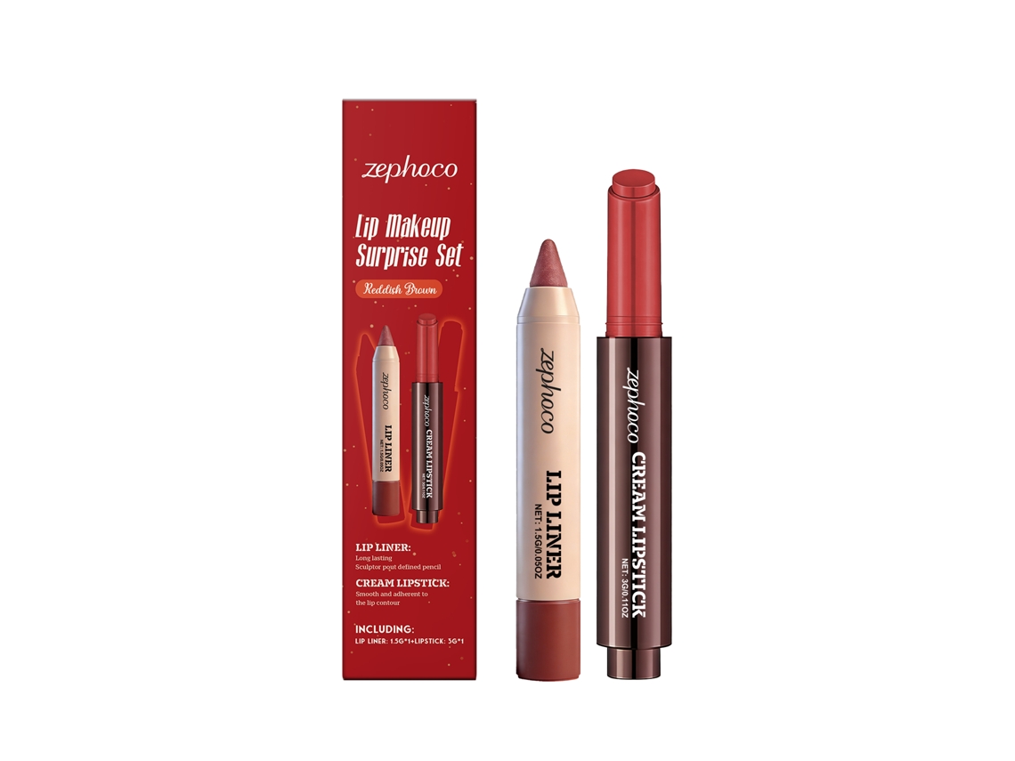 Maquillaje de labios marrón rojizo de Qiyun