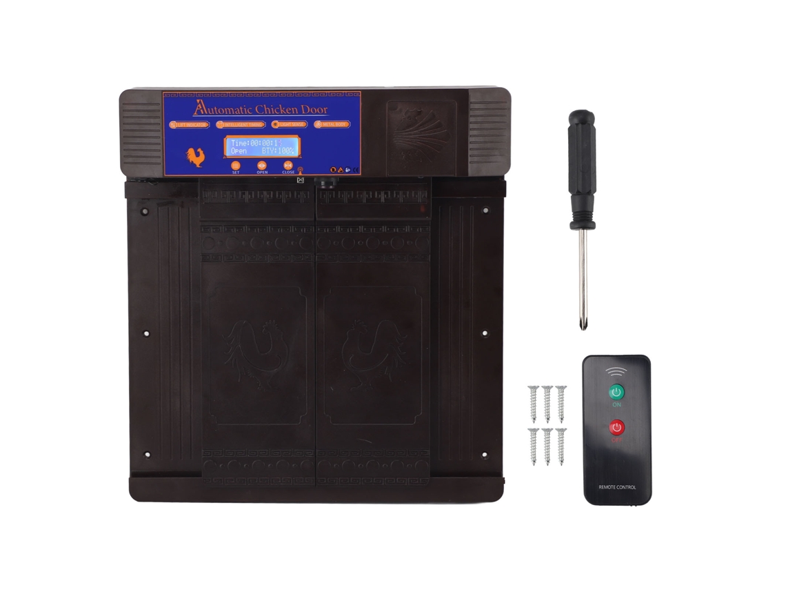 Puerta automática para gallineros LAXISCREED con sensor y temporizador de luz