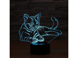 2026-lámpara Led 3d De Gatito Con Cambio De Color, Toque Y Luz Nocturna