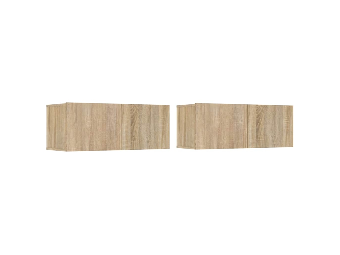 Conjunto de 2 muebles de TV derivados de madera de roble Sonoma MAISON EXCLUSIVE (80x30x30 cm)